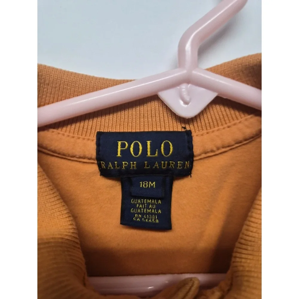 Polo Ralph Lauren Baby Boys Orange Polo Pony Size 18M - Picture 2 of 5